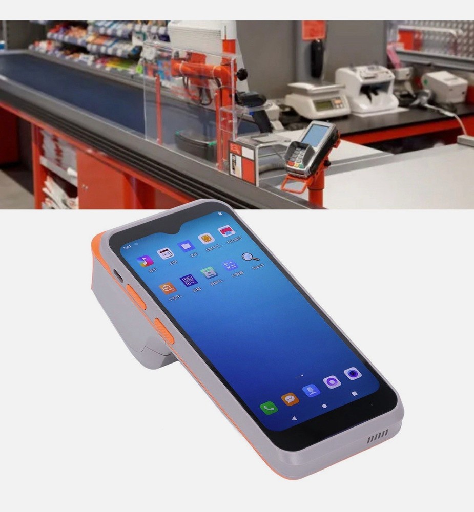"Handheld Android POS terminal thermal printer"