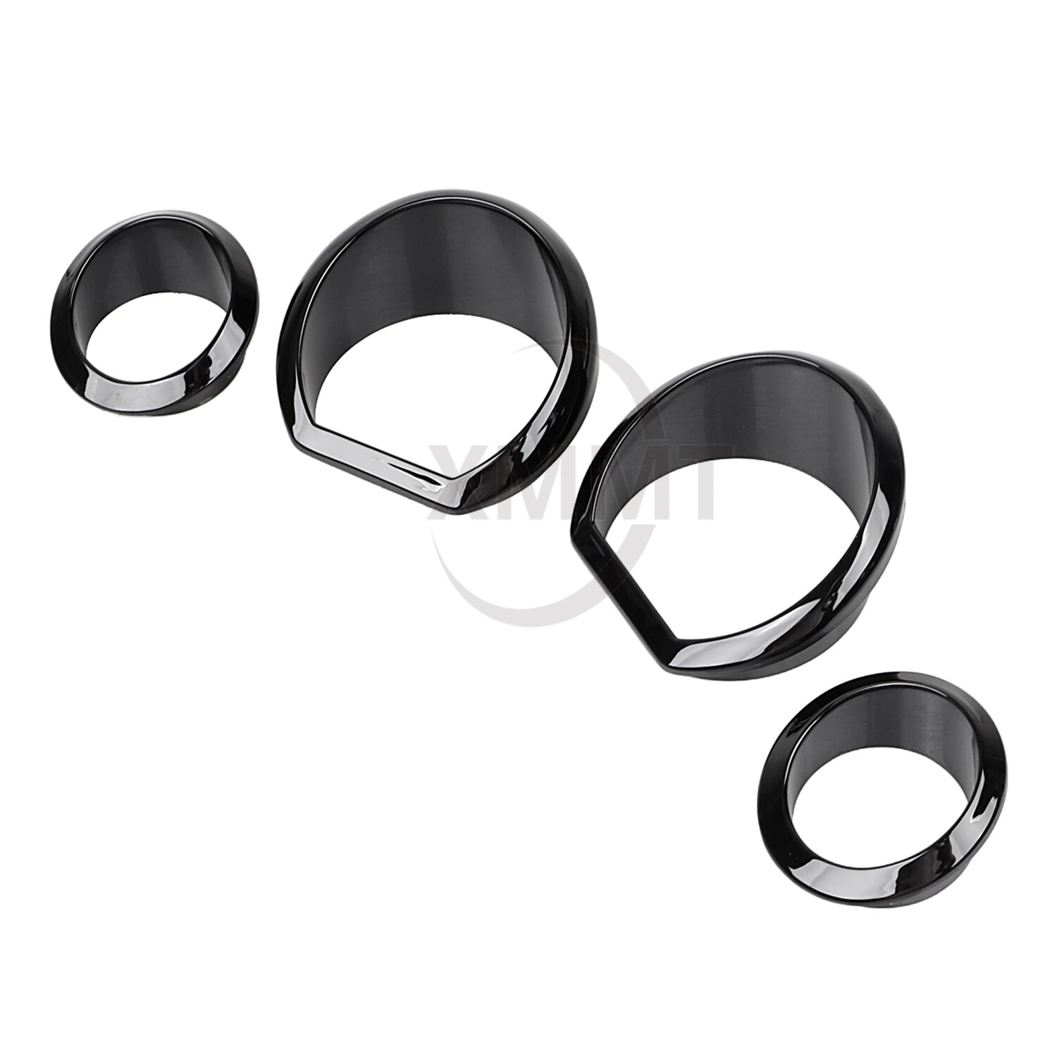 Black Gauge Bezel Trim Ring Kit For Harley Street Glide FLHX Special FLHXS 14-23