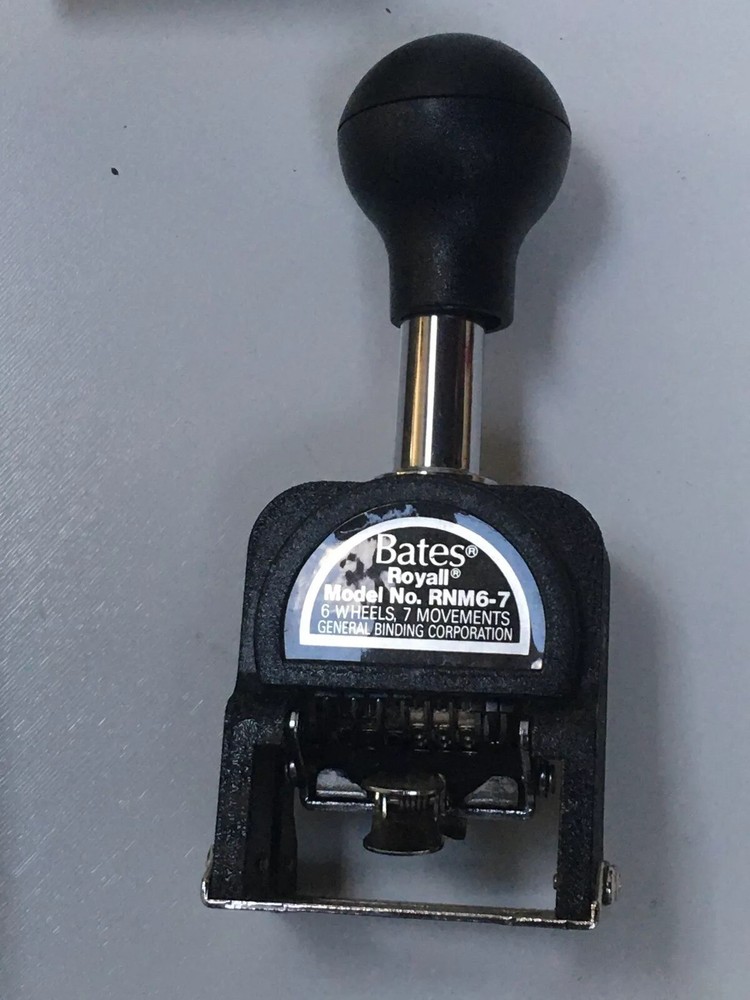 Rare Bates Royall RNM6-7 Automatic Numbering Machine Numeroteur