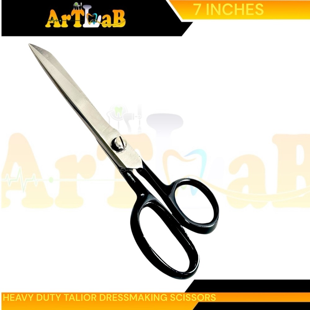7in Tailor Shears with Black Handle, Dressmaking Scissors Super Sharp (1pc)