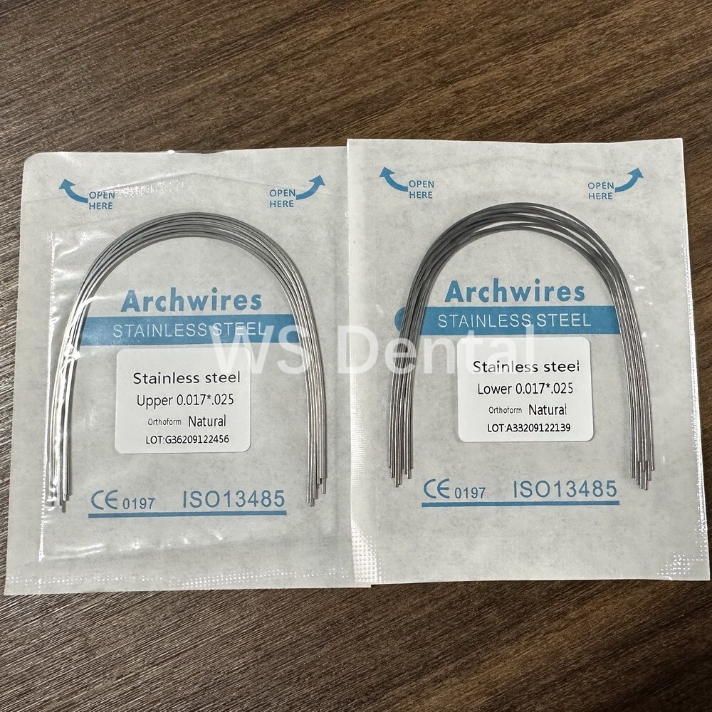 100Pc Ortho Dental Arch Wire S.S Natural Stainless Steel Wires Round Rectangular