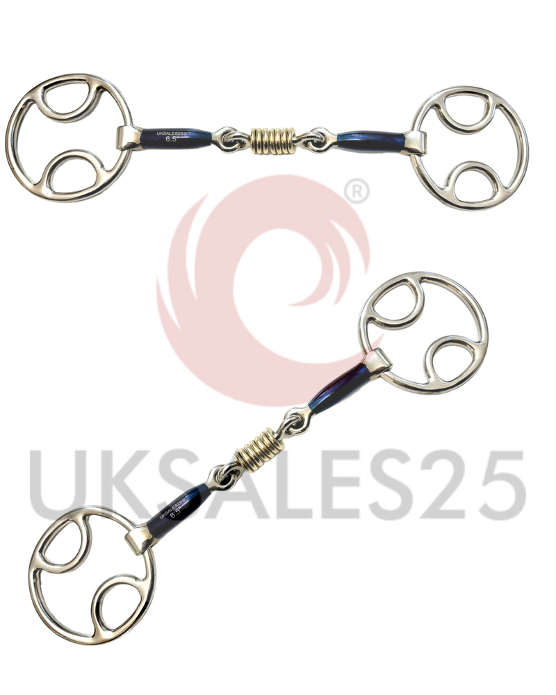 Blue Sweet Iron Bevel Snaffle Bit with Copper Rollers *SAME DAY DISPATCH*