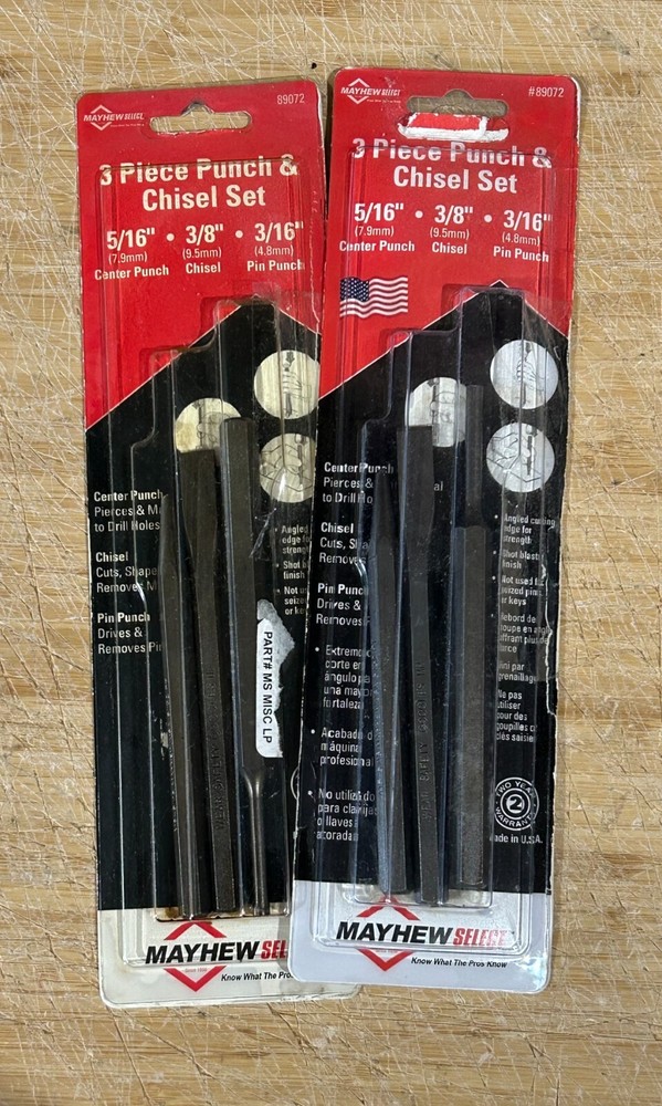 Mayhew 3 Piece Punch and Chisel Set (2pack)