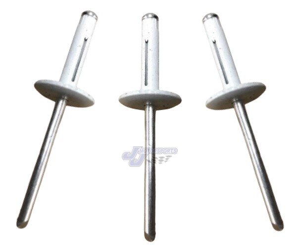 Large Head White Exploding Rivets Pop Rivet 50 ct. Tri-Fold Racing Fasteners