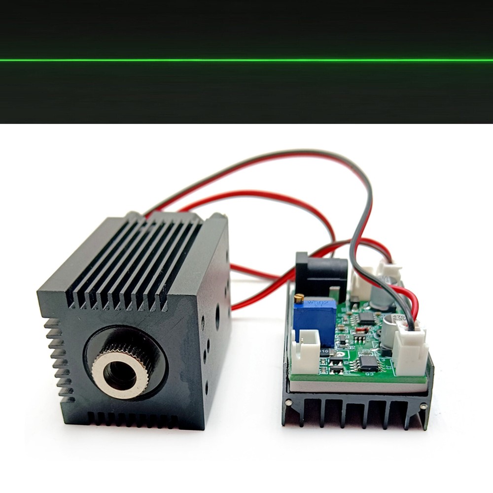 532nm Green Focusable Line Laser Diode Module Driver TTL With 12V Adapter