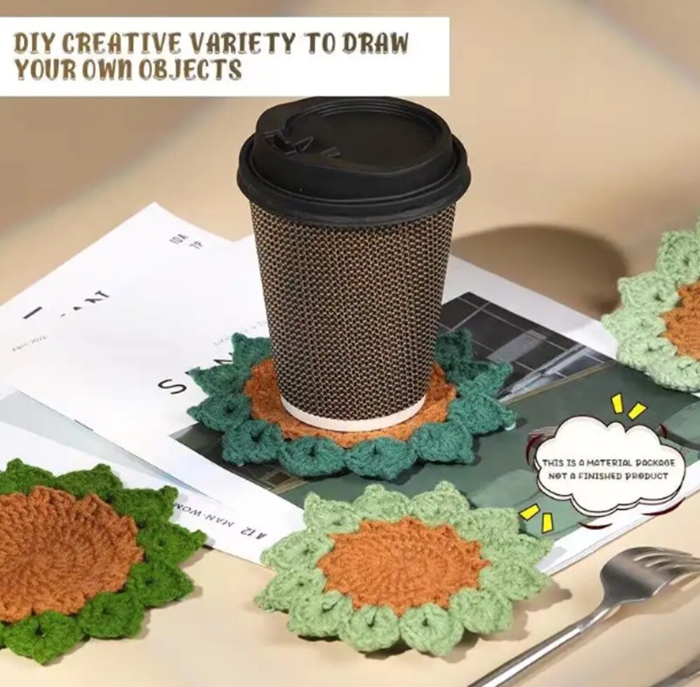 6‑Pack Crochet Starter Kit – Coasters & Plant Pot Covers with Video Tutorials