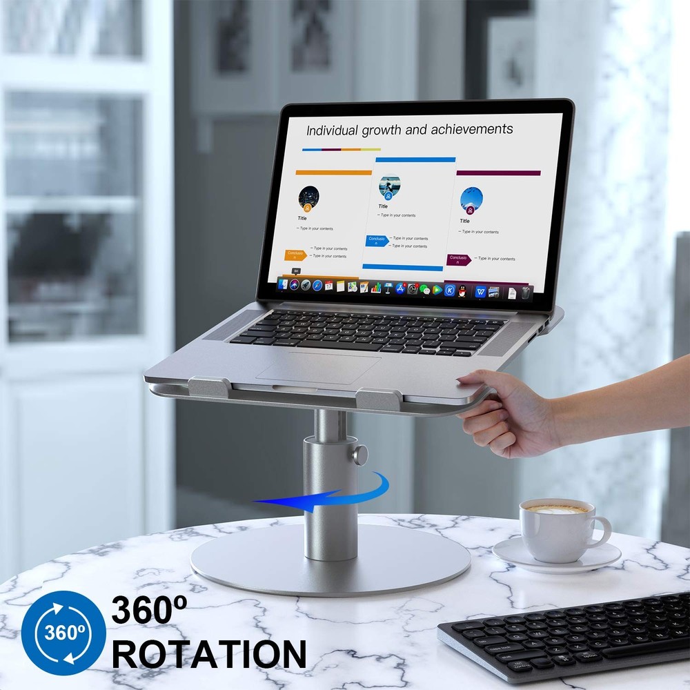 Adjustable Laptop Stand, Aluminum Laptop Riser, Multi-Angle Height Adjustable...
