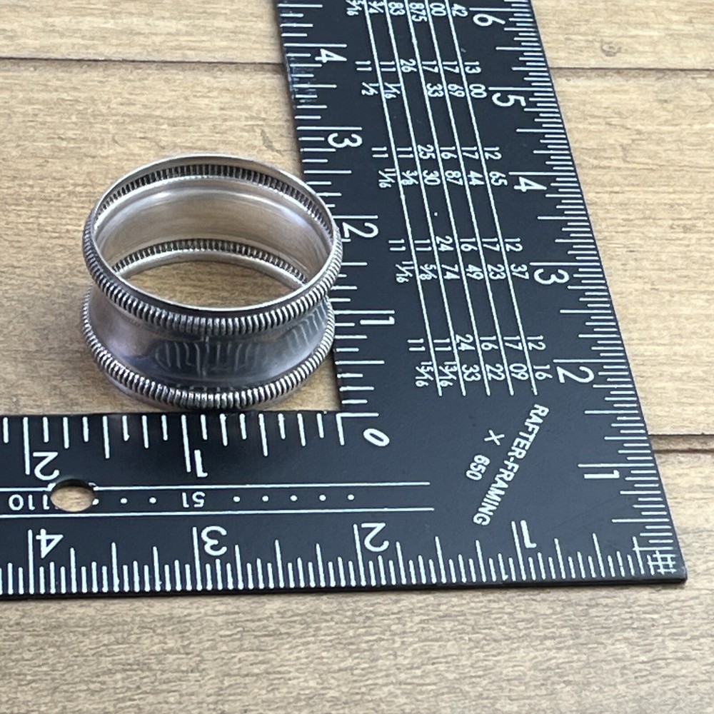 ANTIQUE GORHAM STERLING SILVER NAPKIN RING ORNATE MONOGRAM