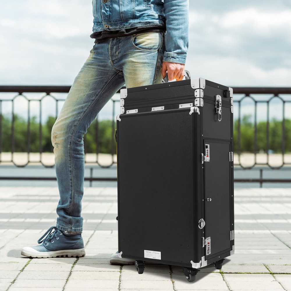 Nail Desk Mobile Station Rolling Makeup Train Case Manicure Table with Speaker