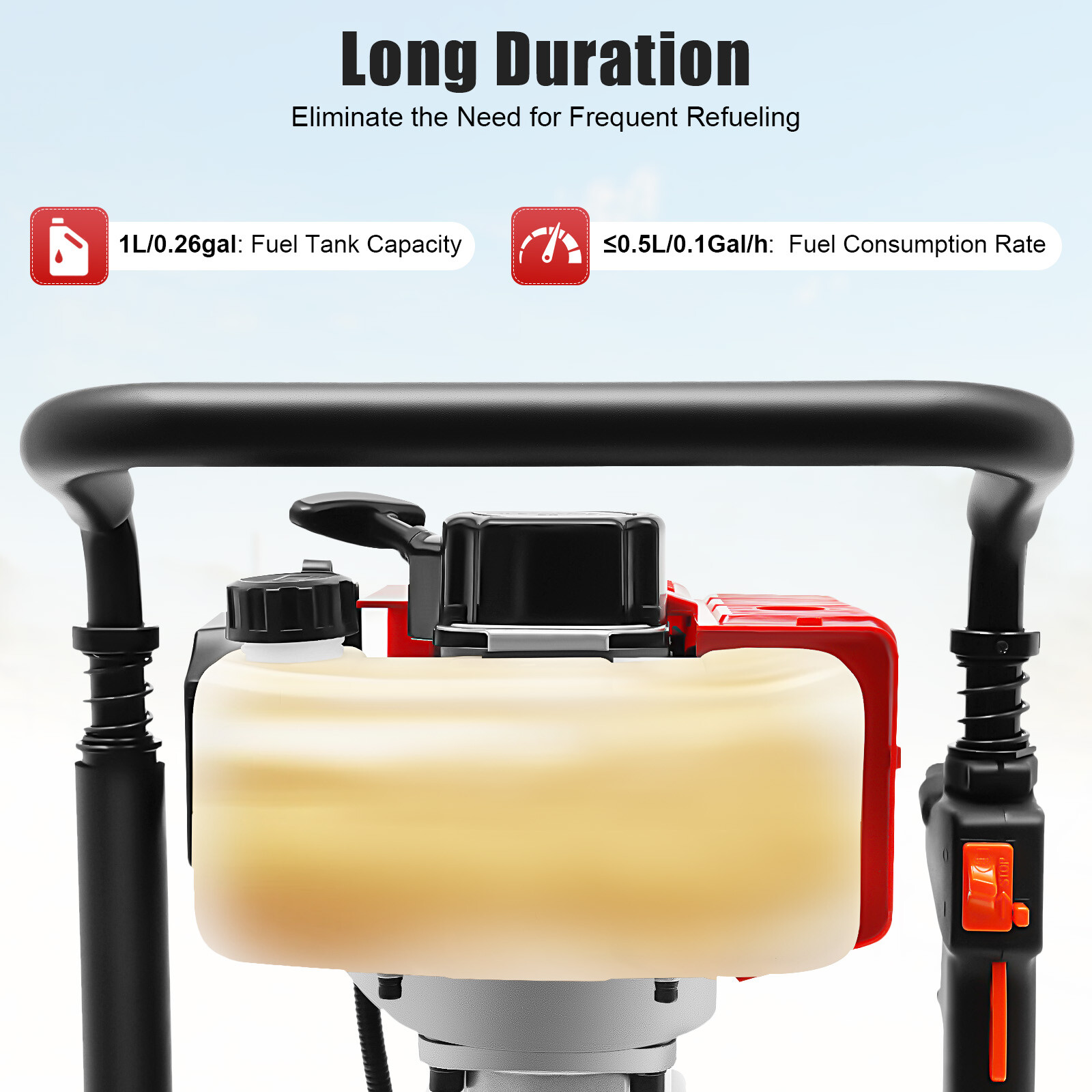 2 Stroke Post Driver Air Cool Machine Mixed Oil/Gasoline Powered Pile 52 CC