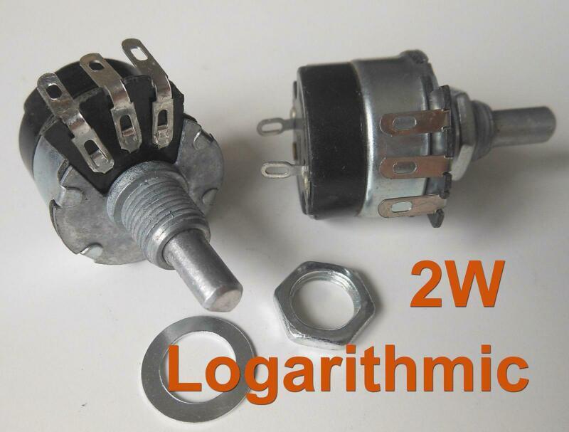 2Pcs 2.2K Ω Ohm 2K2 Logarithmic Nolinear Potentiometer 2W WH134-2