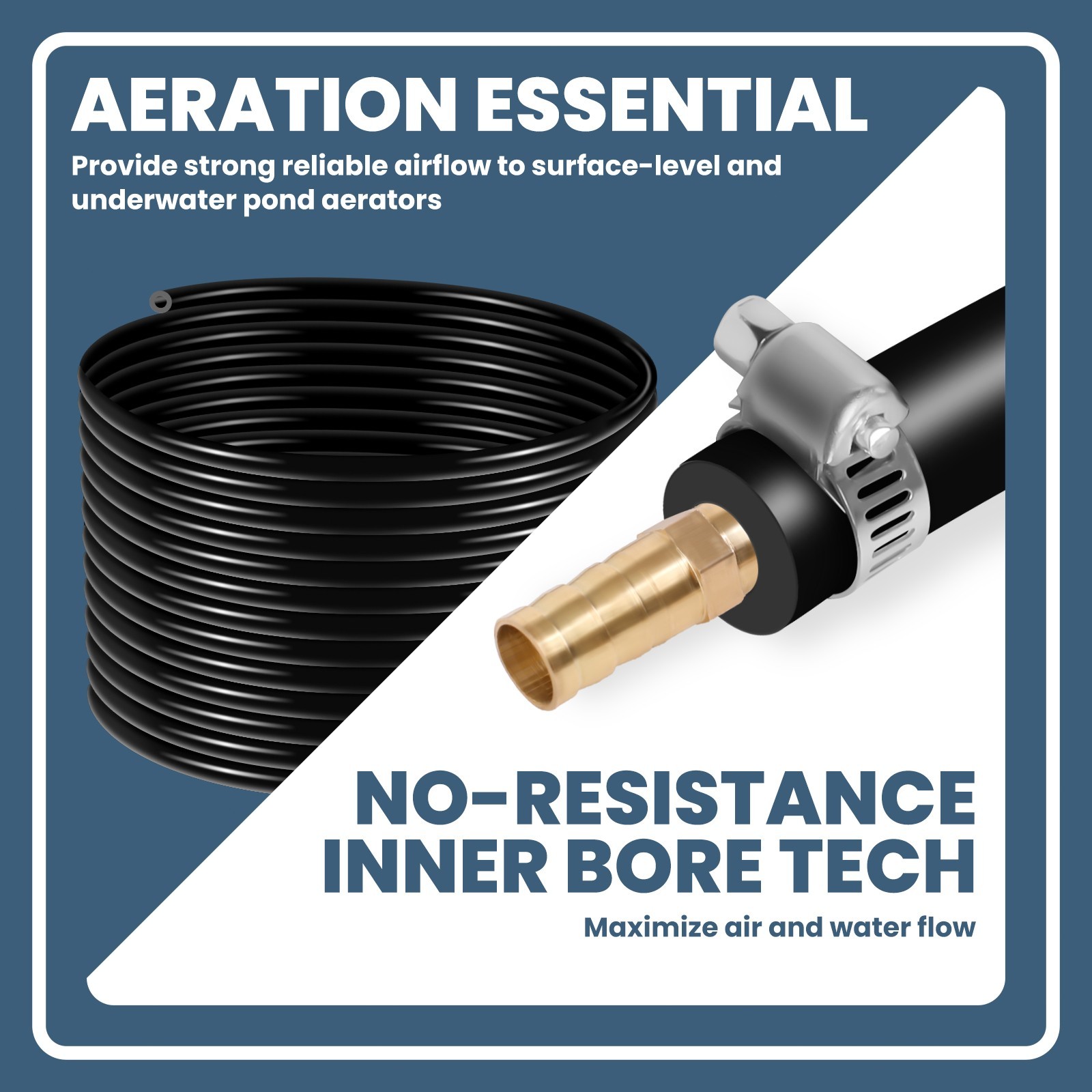 100/328/656ft Sinking Aeration Hose Weighted Pond Aerator Hose, Air Pump Tubing