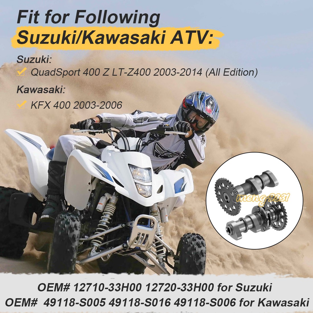 LTZ400 Camshaft Intake & Intake Cam Shaft Kit For Suzuki Quadsport Z400 KFX 400