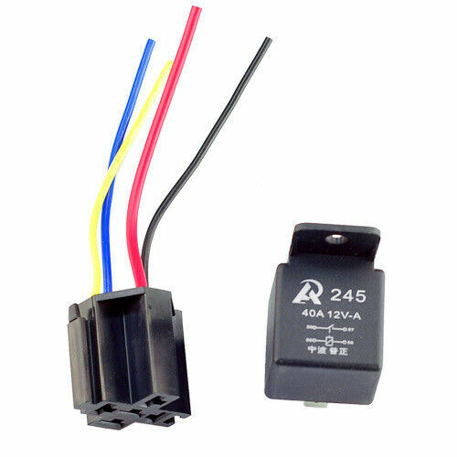 5 Pack 12V 30/40 Amp 4-Pin SPST Automotive Relay with Wires & Harness Socket Set