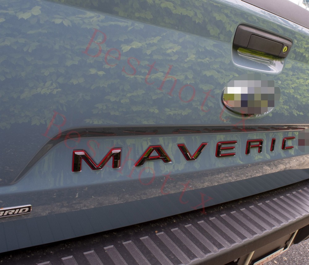 Black with Red 3D Domed Plastic Letters for Ford Maverick 2022+ Tailgate 