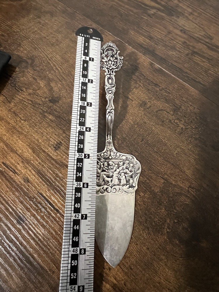 Ornate Cast Pie Pastry Server German 800 Silver