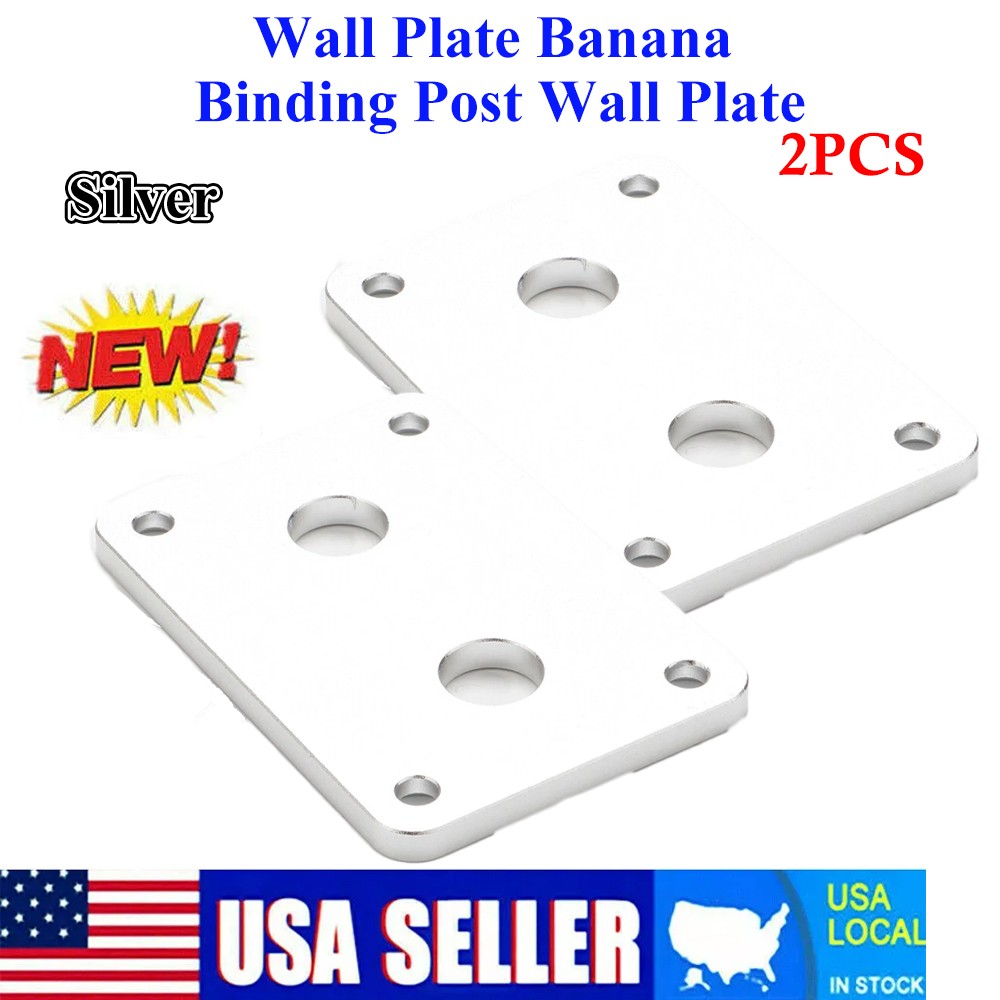 Aluminum Banana Jack Socket Plate Binding Post Speaker Panel Terminal Box 2PCS