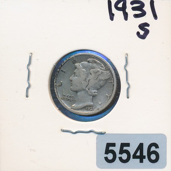 MERCURY SILVER DIME - 1931-S - #5546
