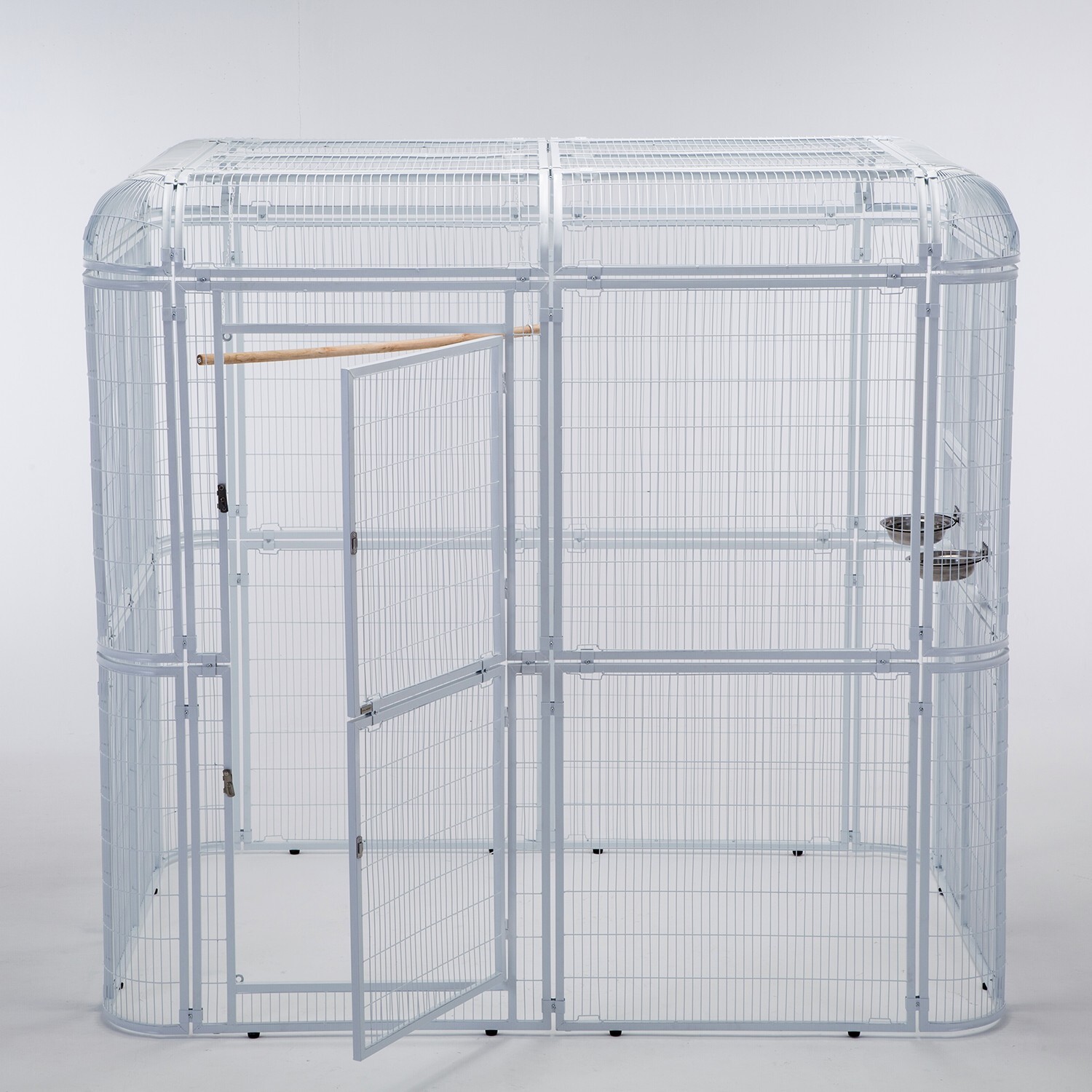 80" Large Walk In Iron Flight Bird Cage Parrot Macaw Finch Outdoor Aviary White