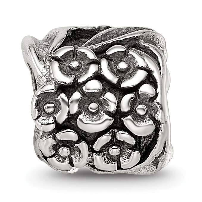 Silver Reflections Floral Bead QRS225