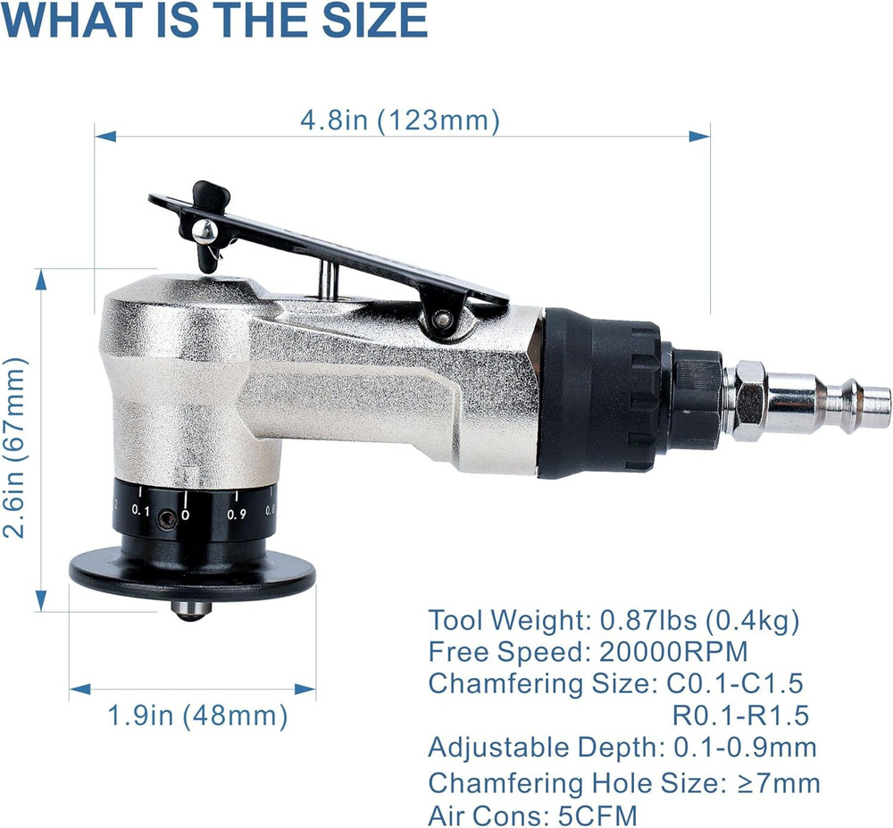 Air Chamfer Tool Deburring Tool for Metal, Air Beveling Tool Mini Chamfering Mac