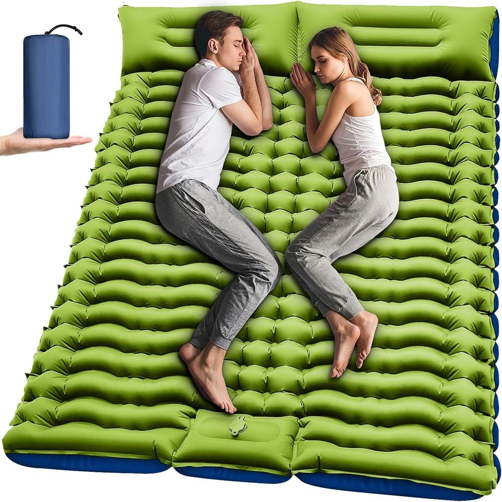 Ultra-Thick 4" Inflatable Double Sleeping Pad for Couples, Compact & Portable