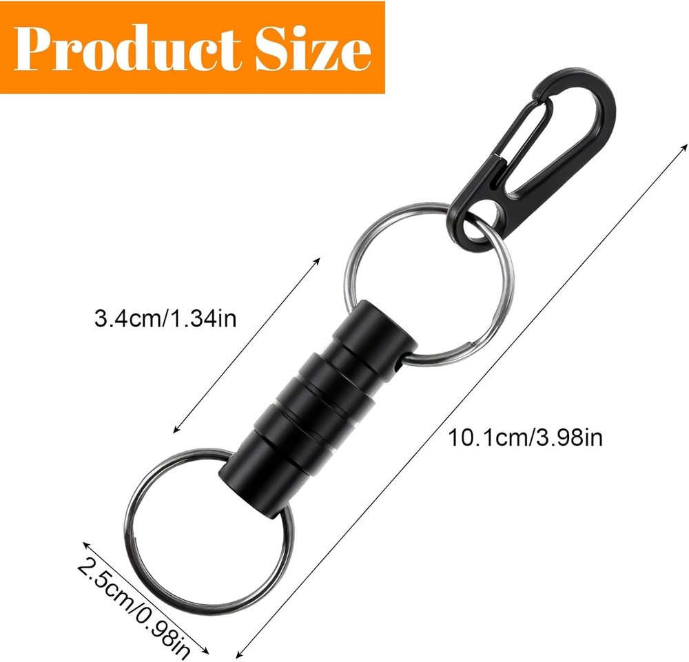 Quick Release Keychain Clip Detachable Carabiner Pull-Apart Key Ring