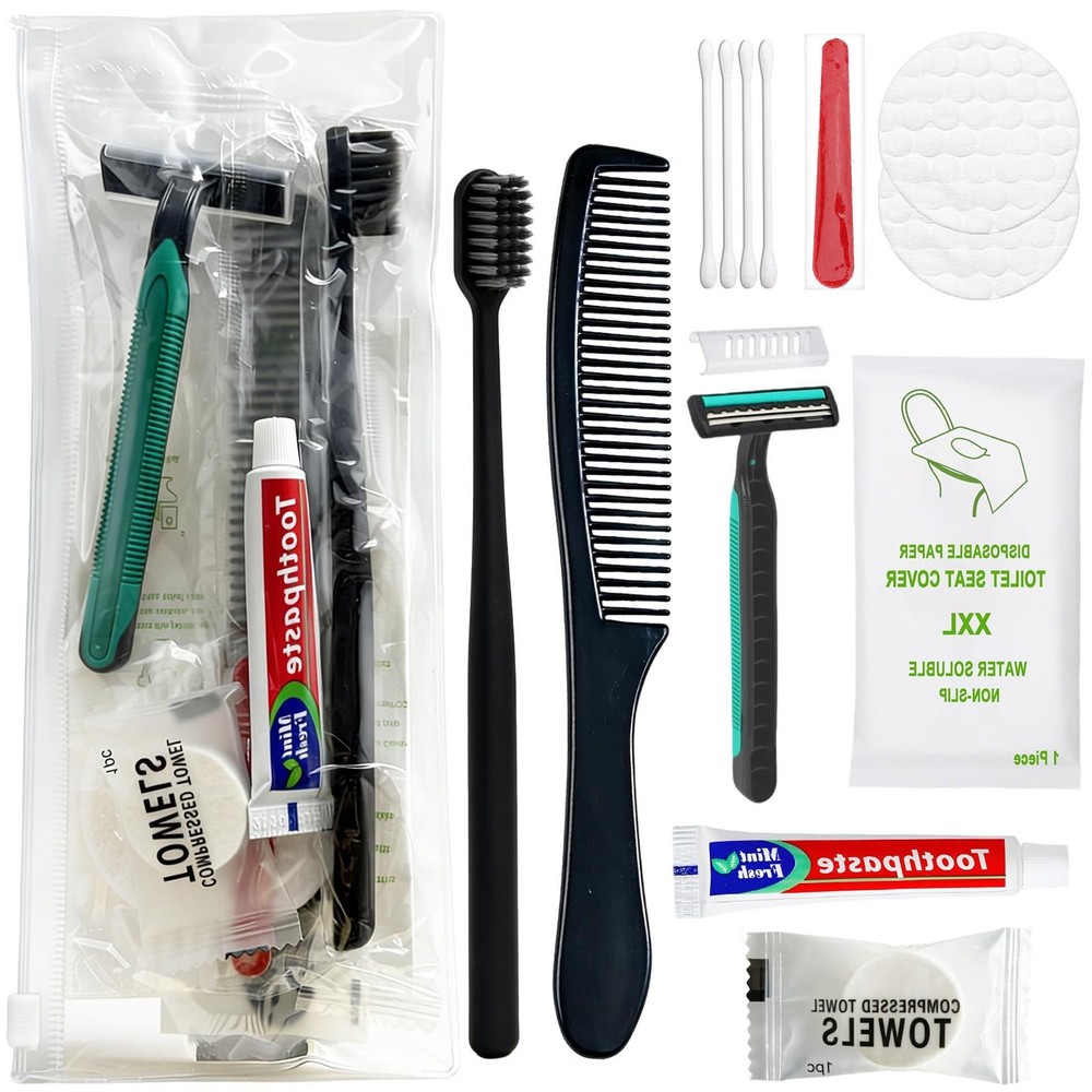 20 Sets Personal Hygiene Kit Bulk, Disposable Toothbrushes with Toothpaste, C...