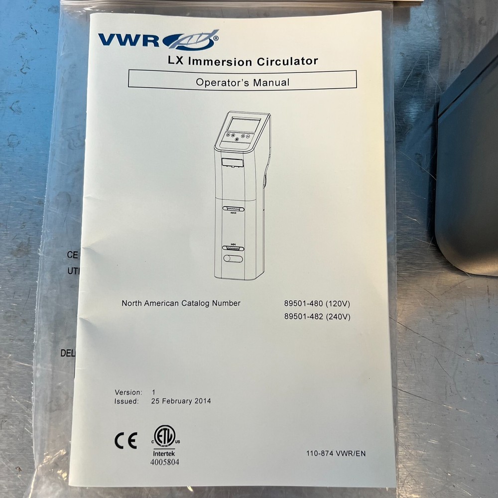 VWR LX Immersion Circulator 89501-480 for circulating bath system, 240V, Compact