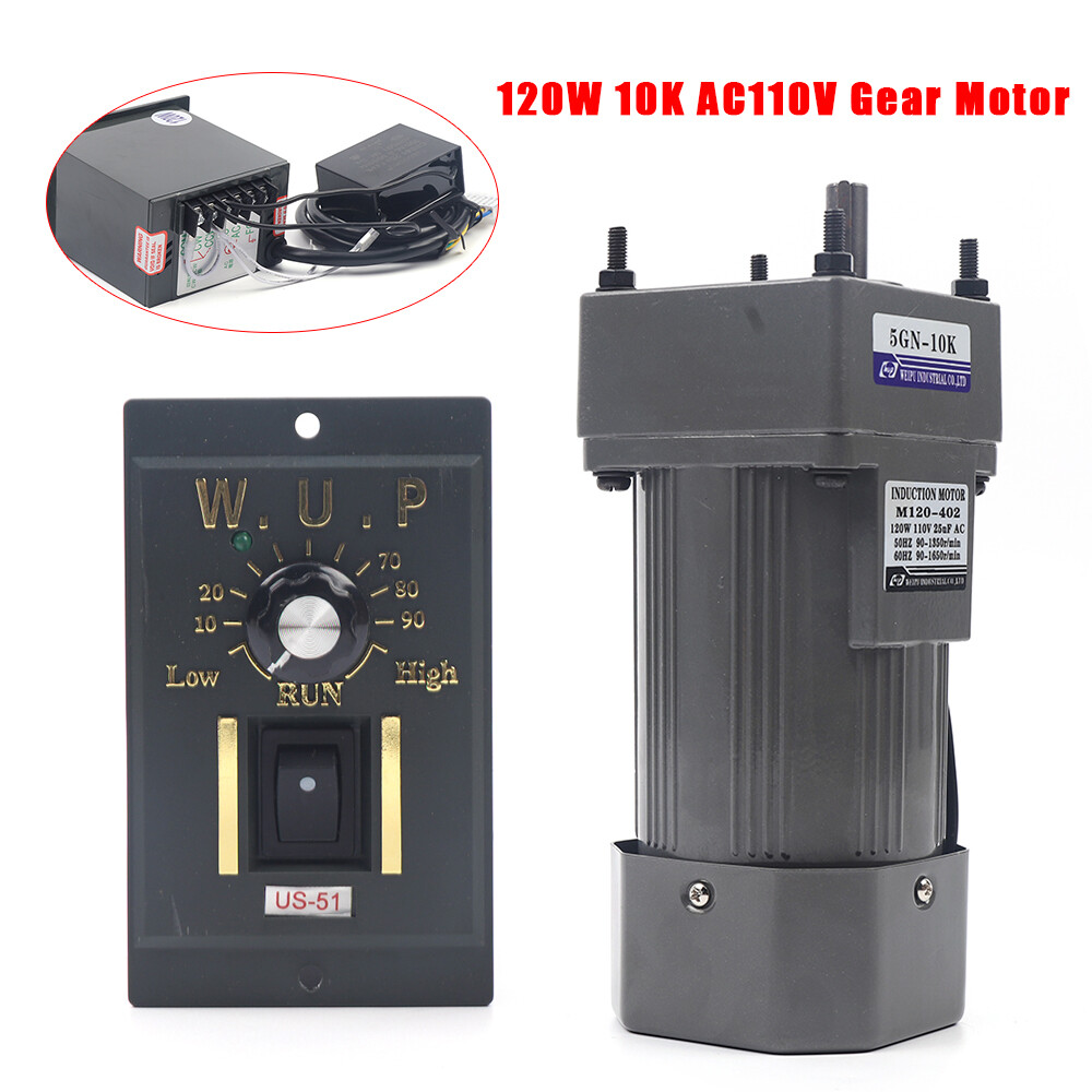135R/MIN Reversible Gear Motor Electric+Variable Speed Reduction Controller 10K