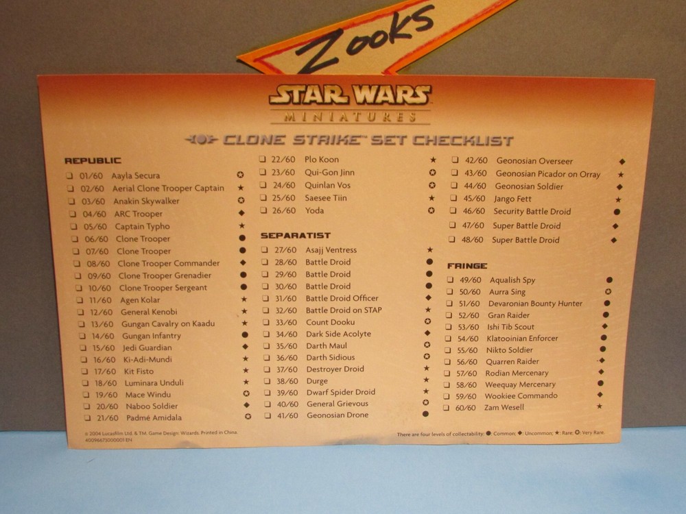 Star Wars Miniatures - Clone Strike singles.