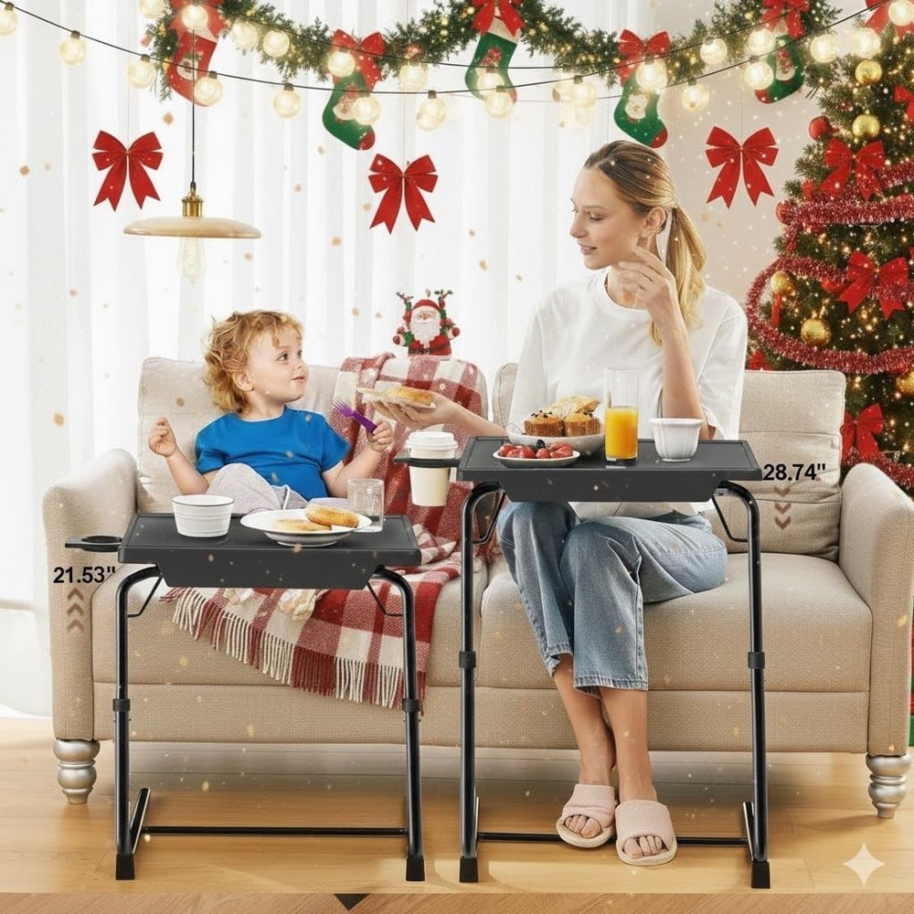 Adjustable TV Tray Table TV Dinner Tray on Bed & Sofa Comfortable Folding Table