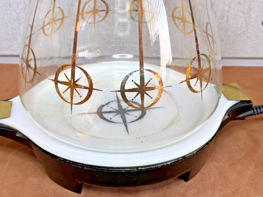 PYREX Compass Electric Server Warming Plate w/Glass Coffee Carafe #CECC ~ TESTED