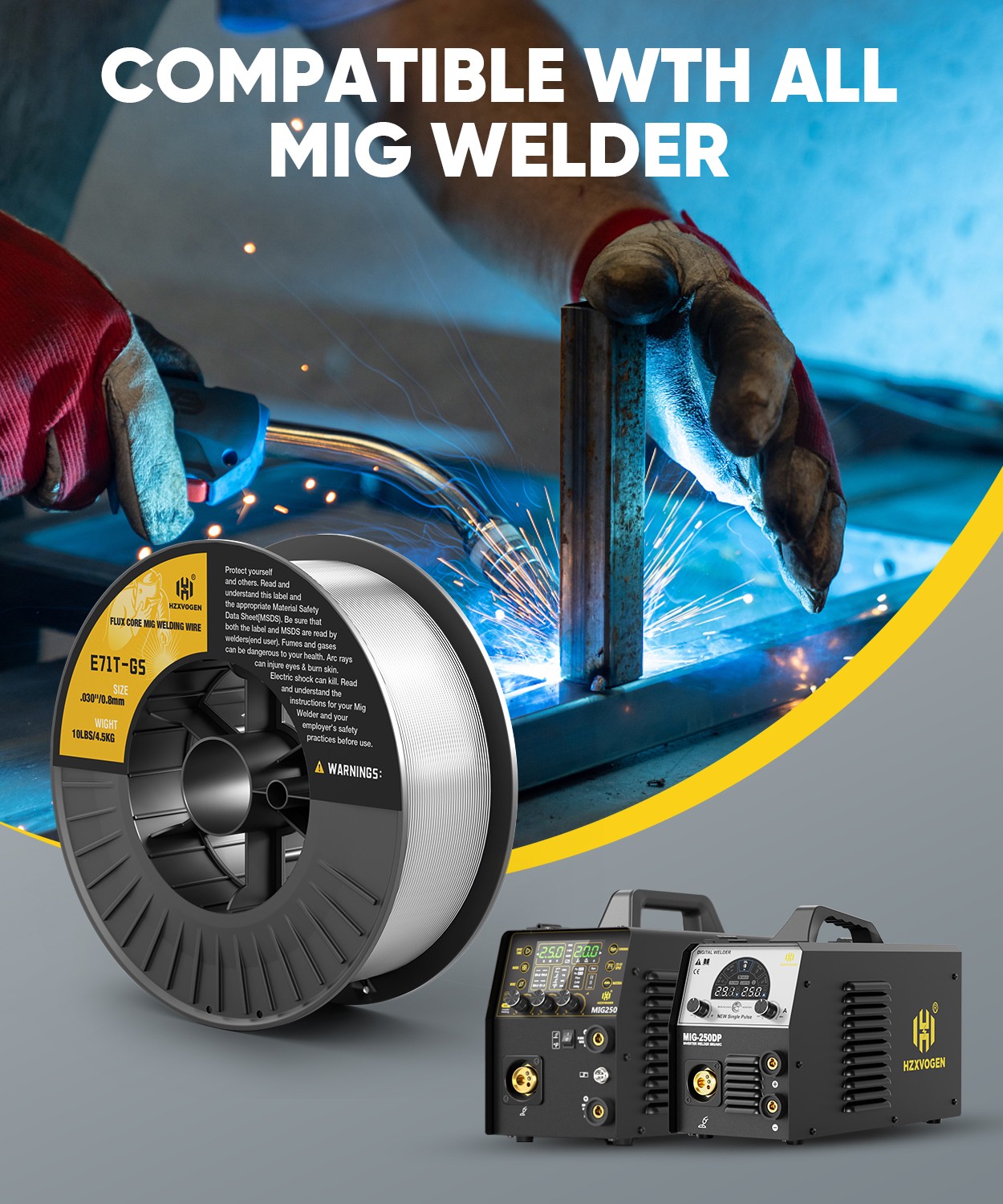 10lbs/0.030in Flux Core Welding Wire Flux Mig Welder Welding Wire Low Spatter US