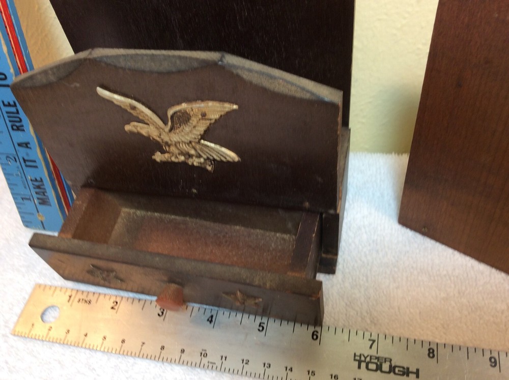 Vintage Mail envelope wooden wall hangers Eagle