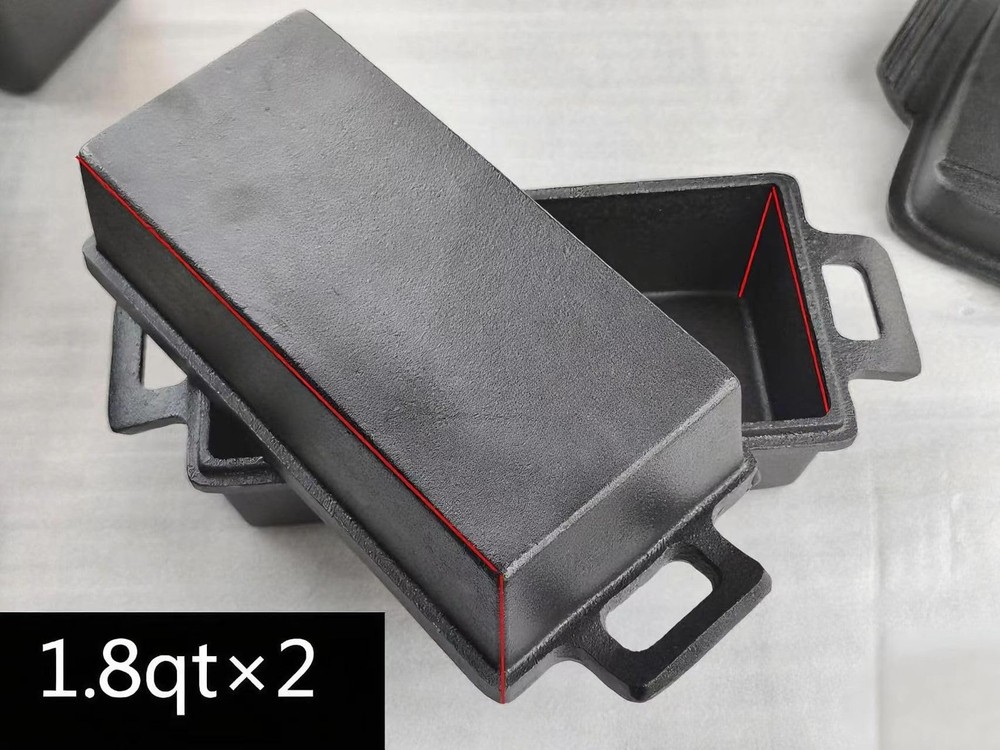 2-In-1 Cast Iron Oven Pan 9"x5"Durable Loaf Pans Rectangular Baking