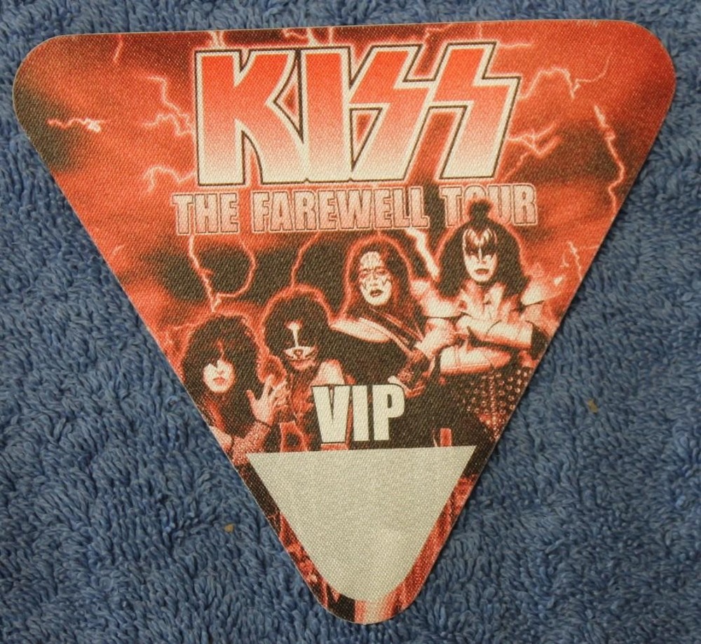 Vintage & Genuine KISS FAREWELL TOUR PERRI Satin Backstage Pass VIP RED