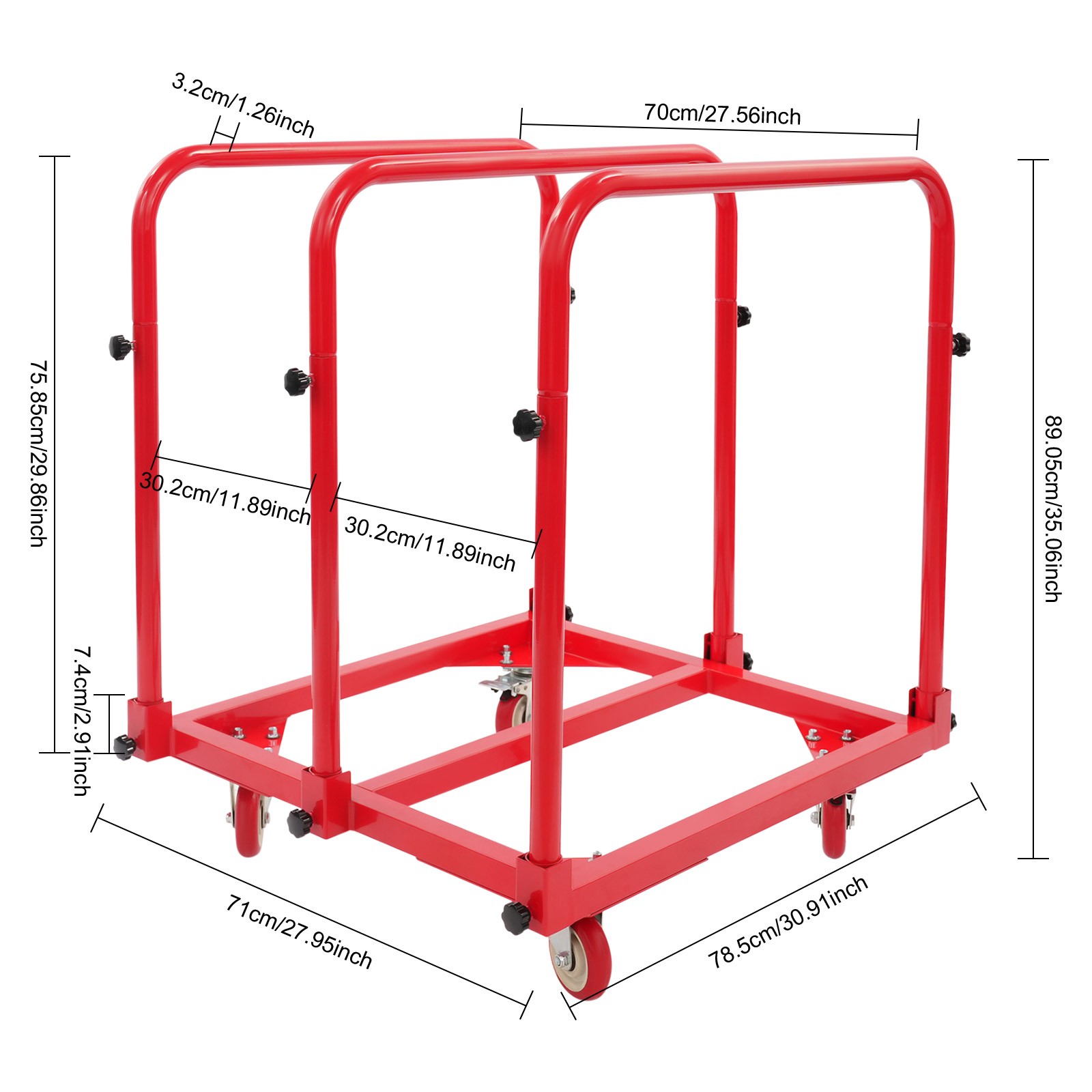 Panel Cart Heavy Duty Shipping Trolley 1400 lbs Loading Transporting Truck Tool