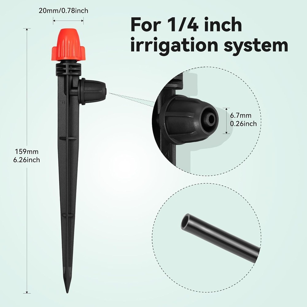 Adjustable Drip Irrigation Spray Emitters: Mist Stream Drip Emitter with Lock Ba