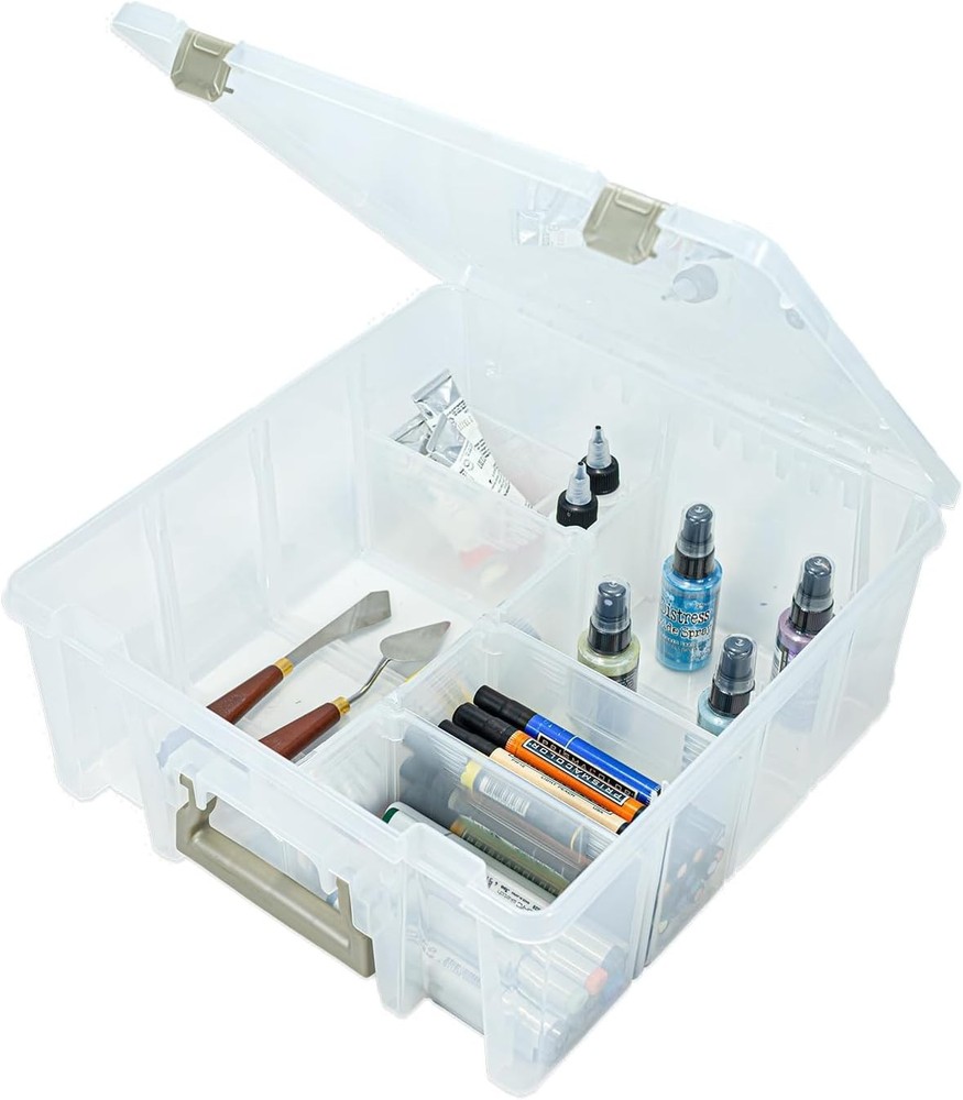ArtBin 6990SO Super Satchel Double Deep Box, 8 Removable Compartments Craft Case