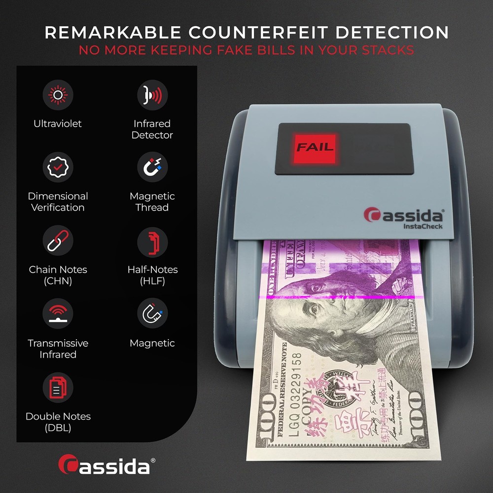 Cassida InstaCheck Counterfeit Money Detector Quick Authenticity Check