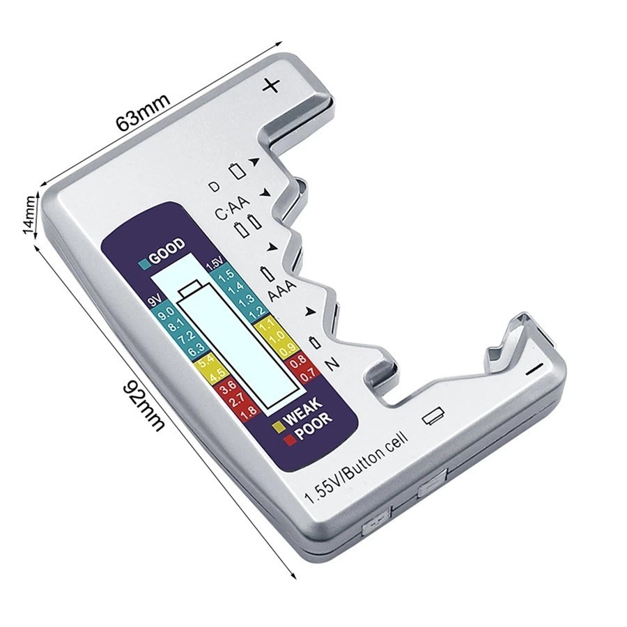 Compact LCD Display Battery Capacity Tester for AAAAA9V1 5V Button Cell