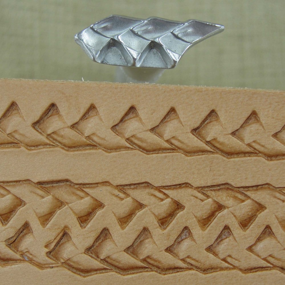 Stainless Steel Craftplus - Triple Pointed Braid Border Stamp (Leather Tool)