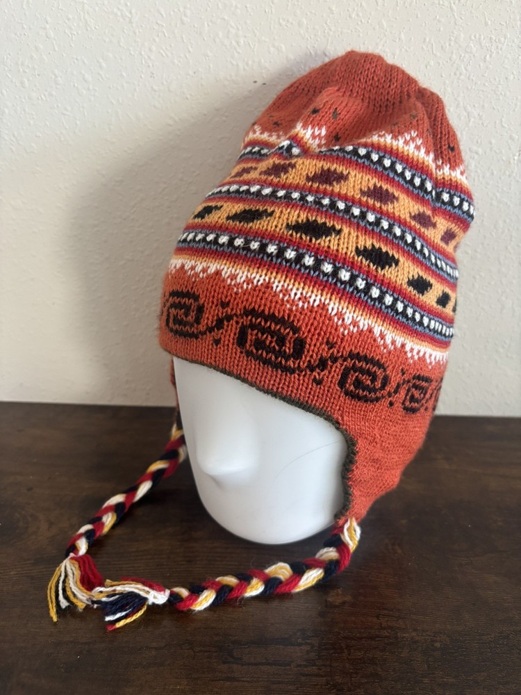 Peruvian Chullo Handmade Wool Beanie Cap Reversible