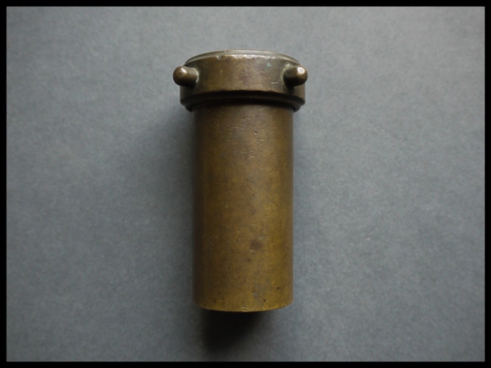 Antique Naval Microscope Lens Brass container Canister Empty.