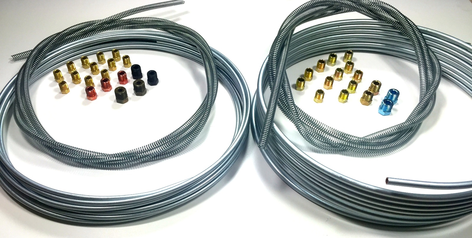 Complete 3/16 & 1/4 inch 25' Rolls Brake Line Kit WITH Fittings and Spring Guard