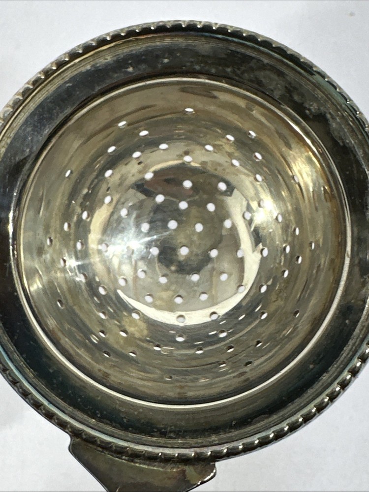 Vintage Antique Brass Tea Strainer with Wood Handle England