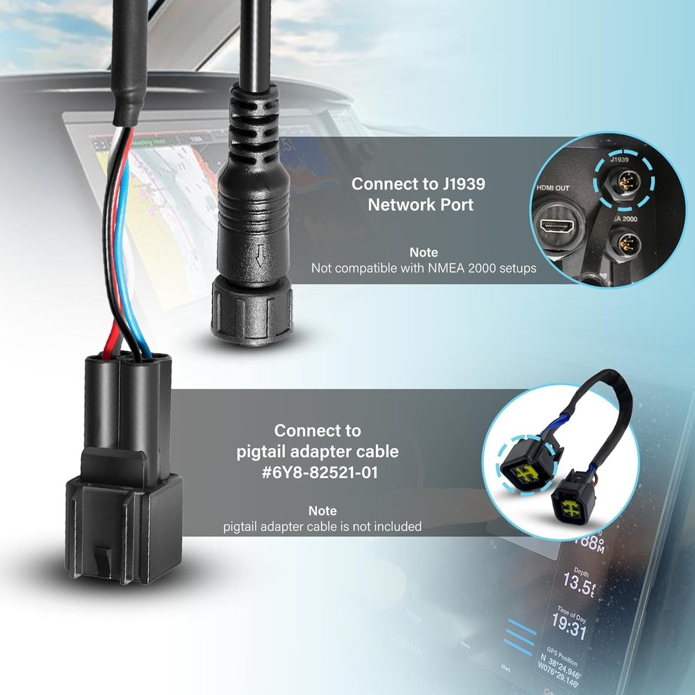 010-12770-00 Adapter Cable for Garmin GPSMAP Chartplotters with J1939 3FT