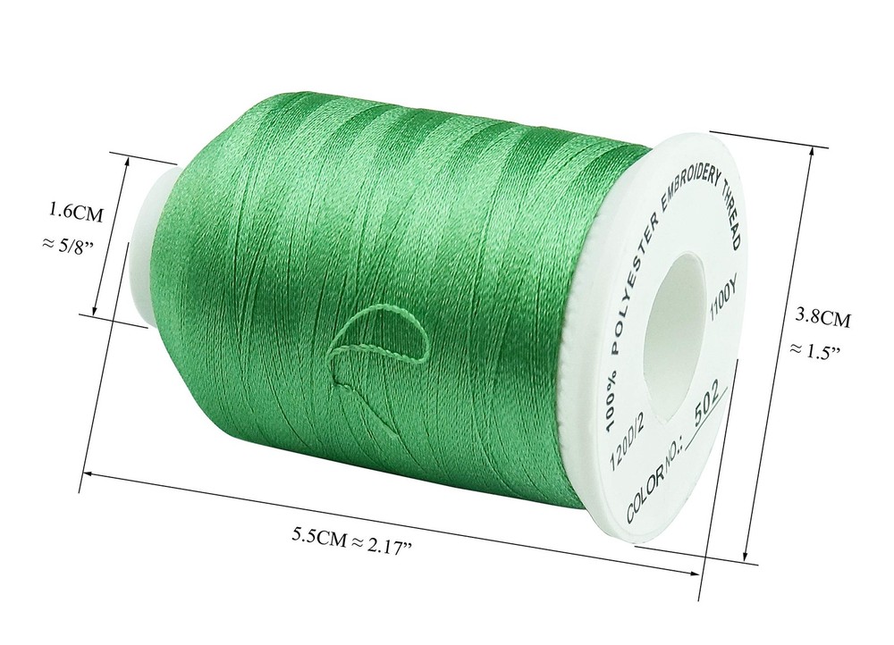 Machine Embroidery Thread with Storage Box 1000M 1100Y Polyester 15 Spools Se...