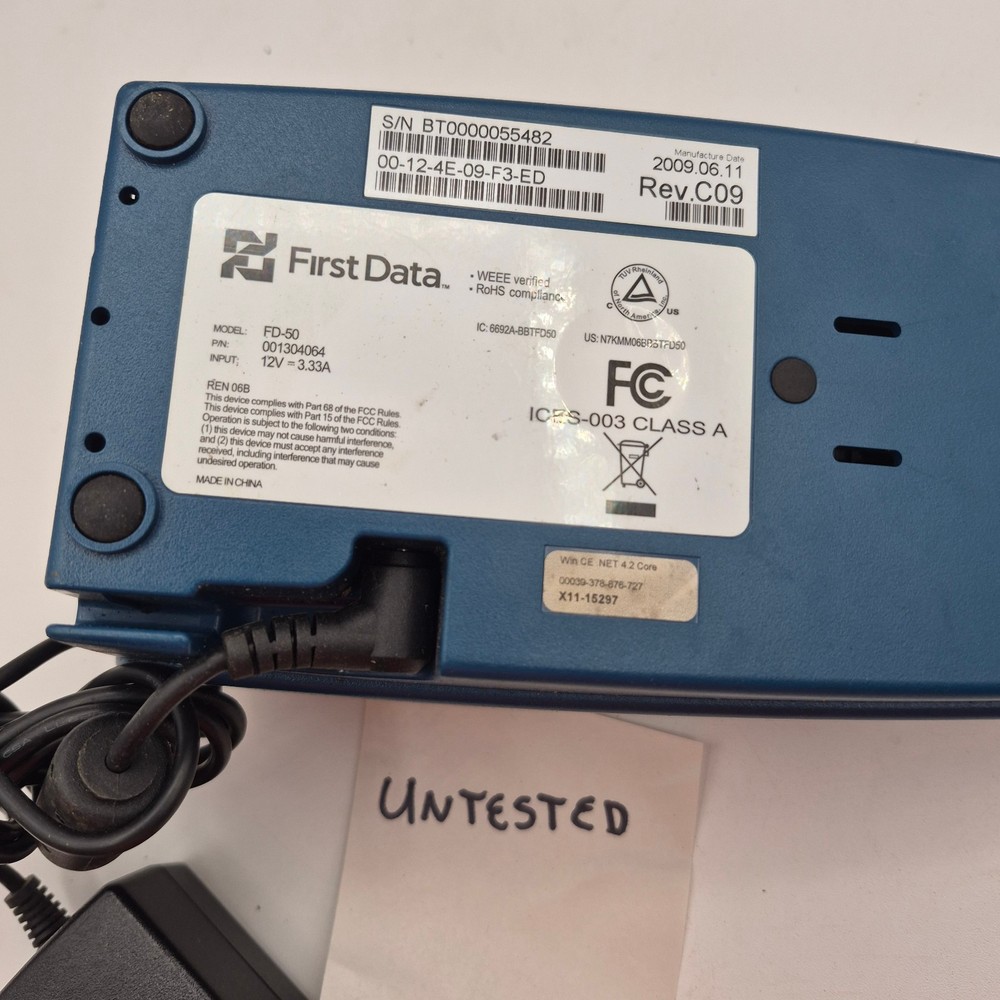 First Data FD50 Credit Card Termina Untested